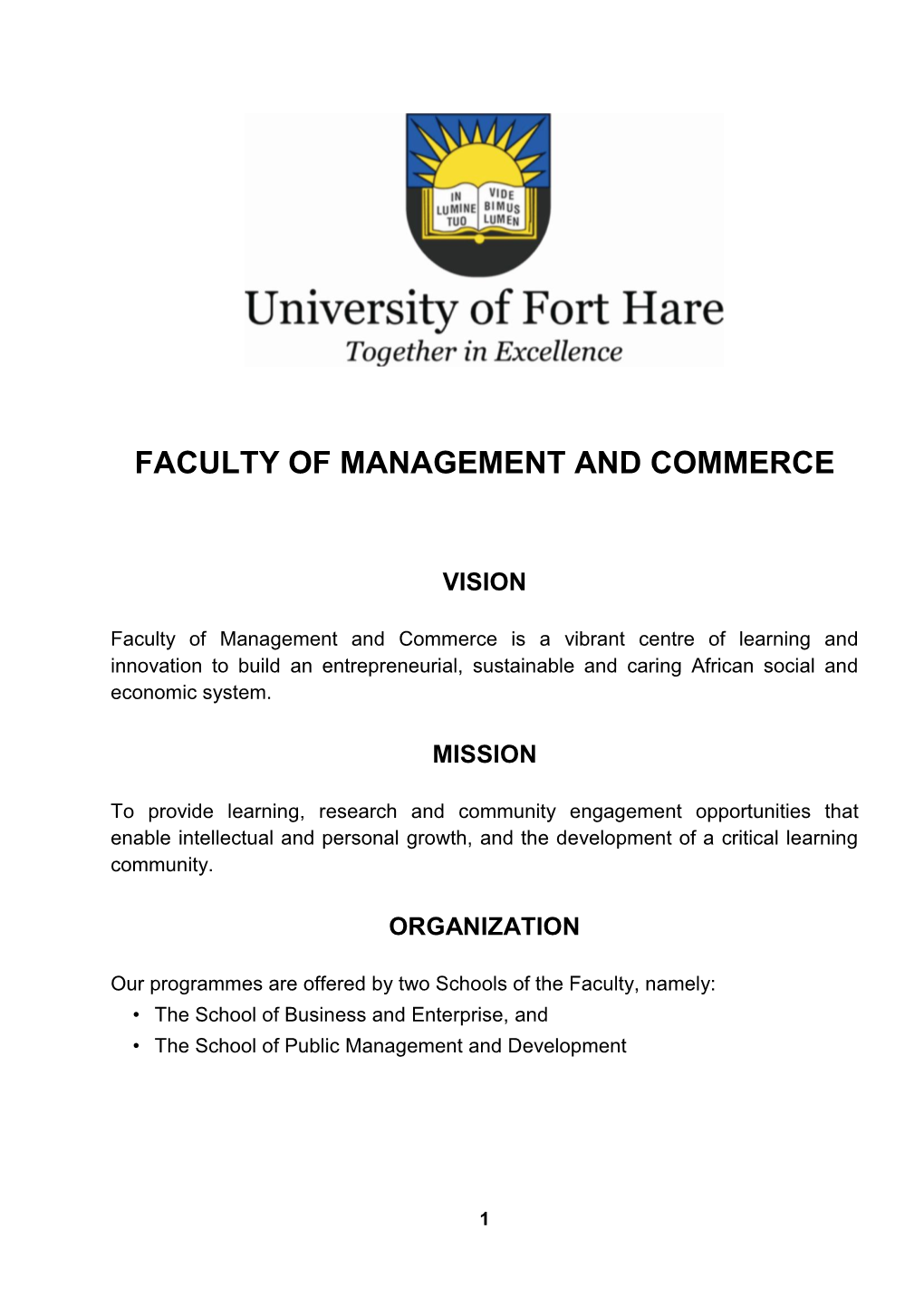 Management and Commerce Document