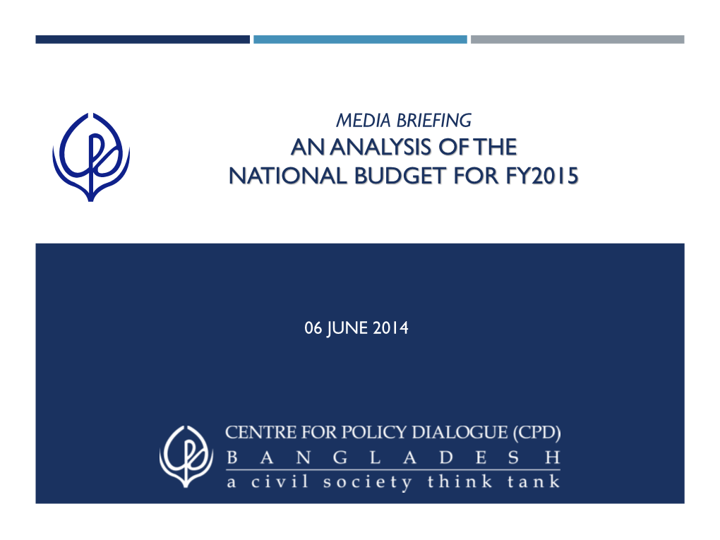 An Analysis of the National Budget for Fy2015
