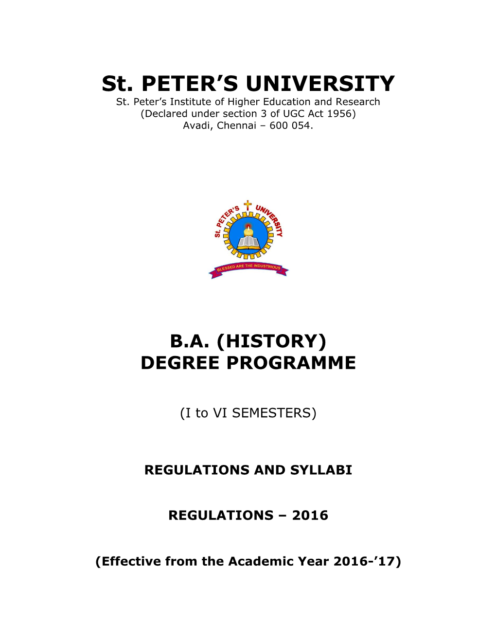 History) Degree Programme