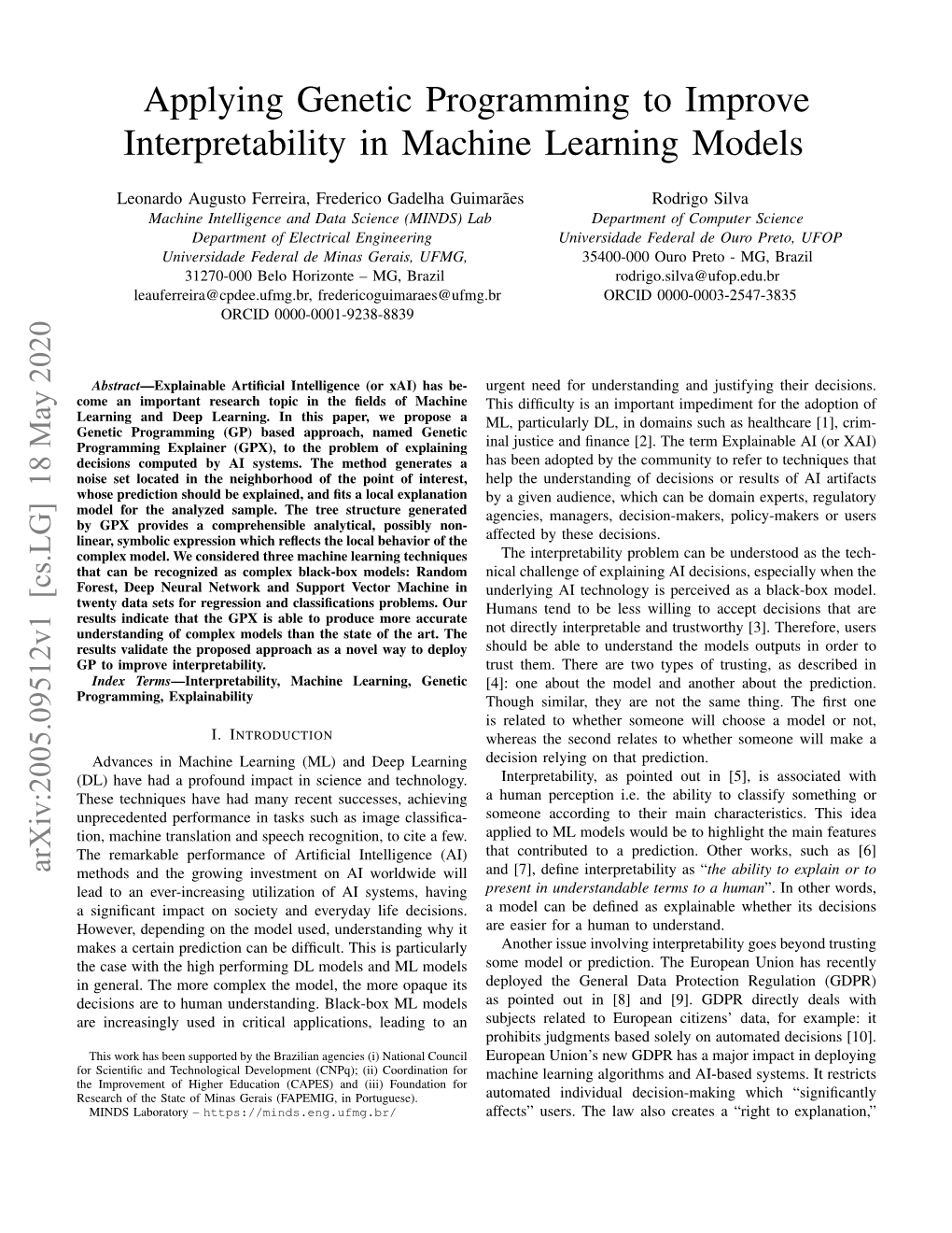 Applying Genetic Programming to Improve Interpretability in Machine Learning Models