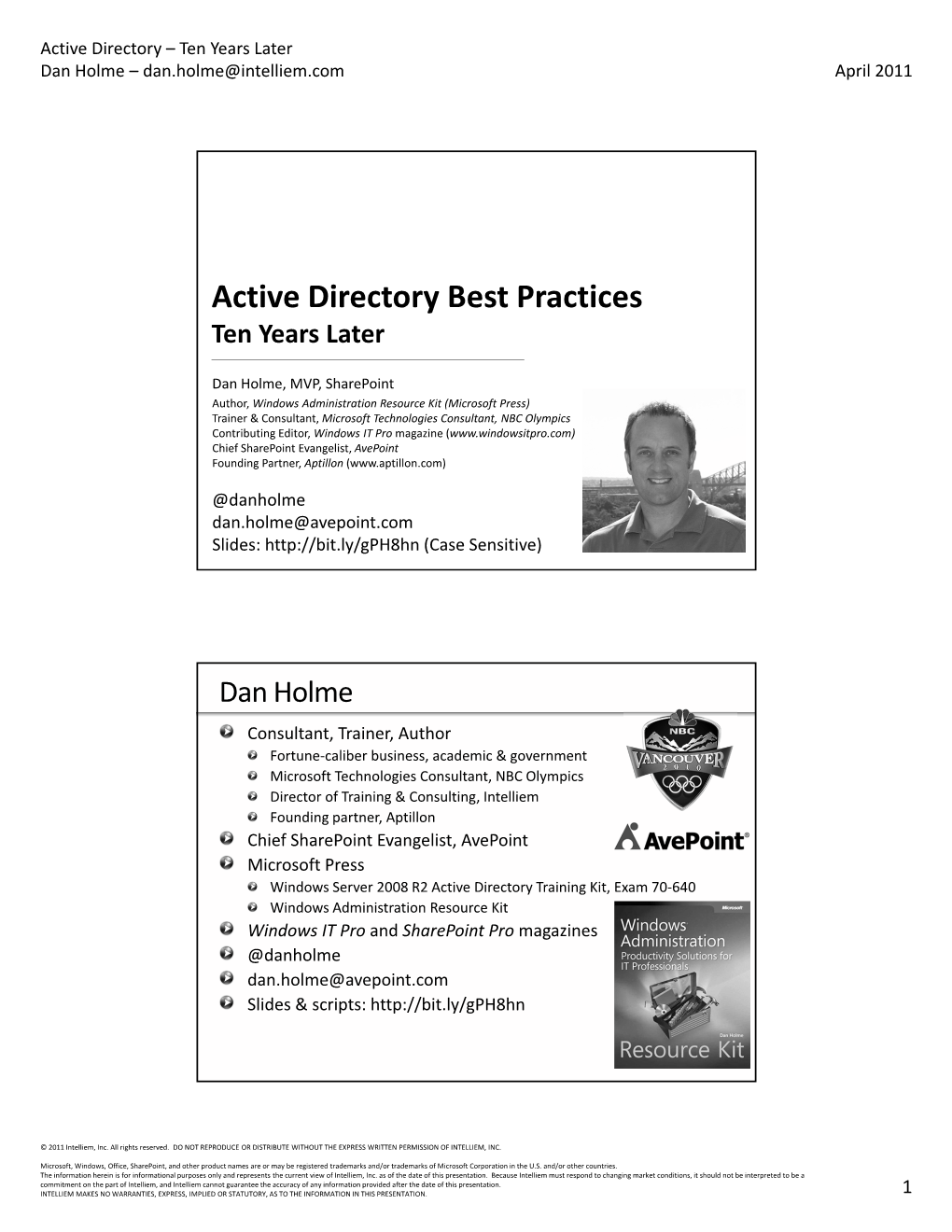 Active Directory Best Practices Ten Years Later