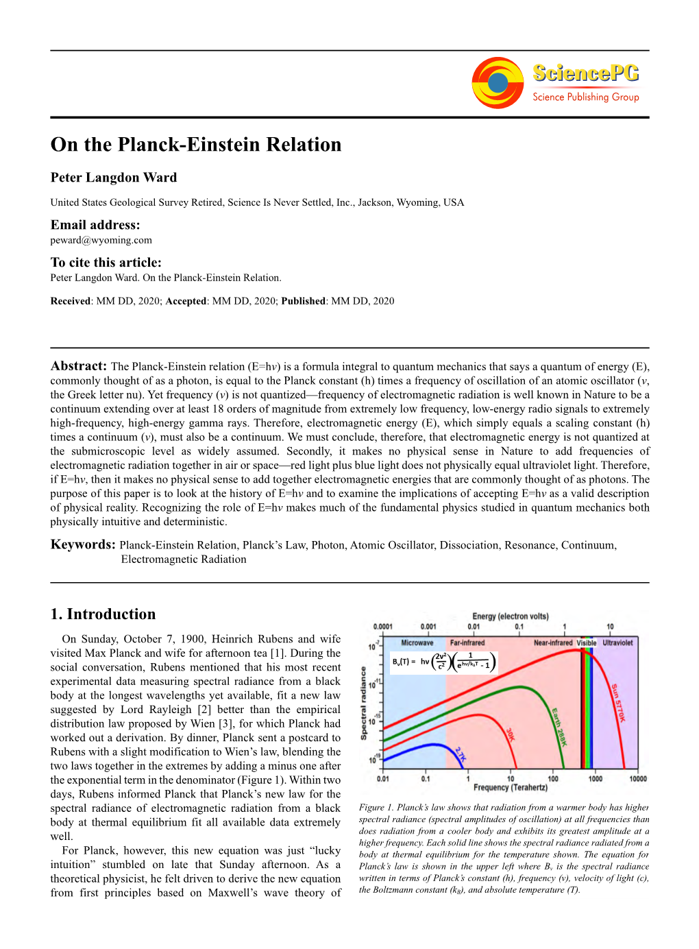 On the Planck-Einstein Relation