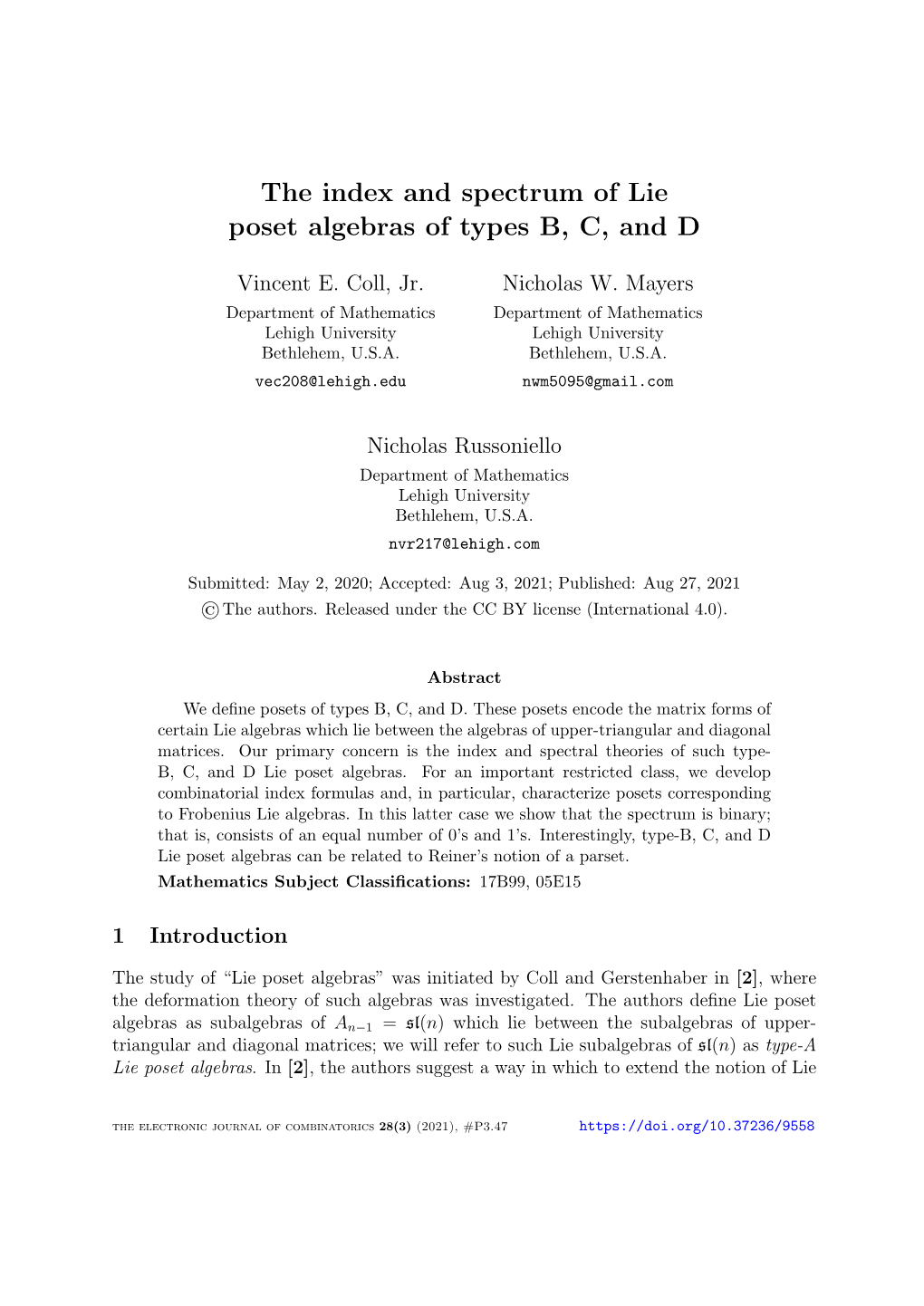 The Index and Spectrum of Lie Poset Algebras of Types B, C, and D