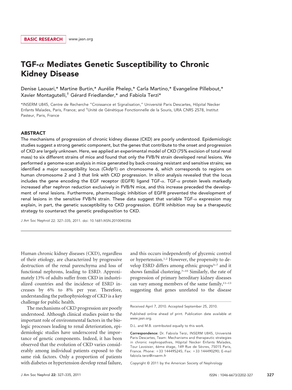 Mediates Genetic Susceptibility to Chronic Kidney Disease