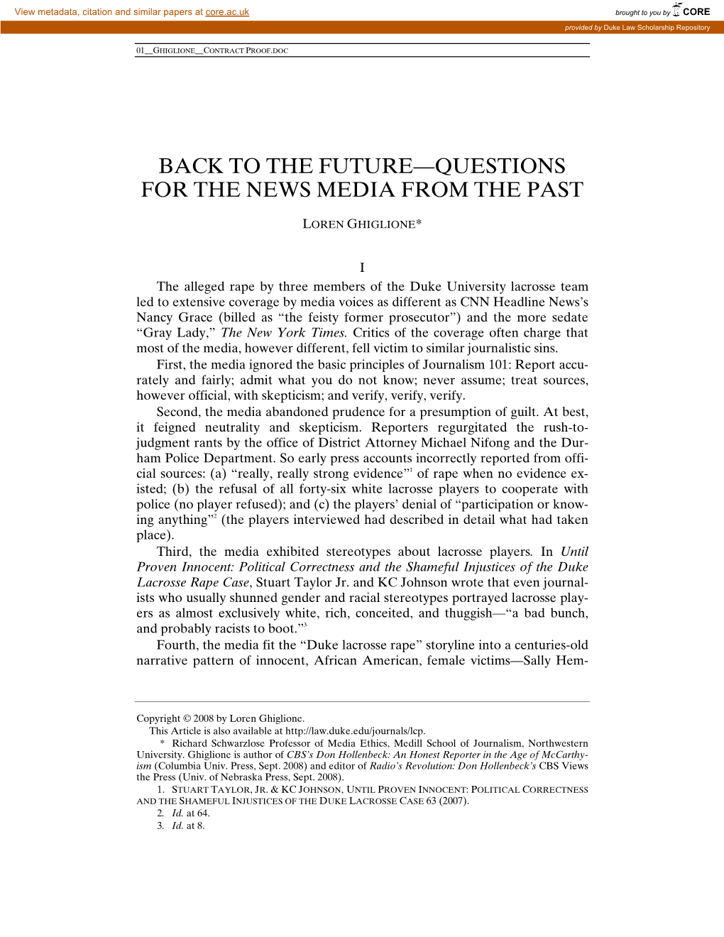 The Futureâ•Flquestions for the News Media from the Past