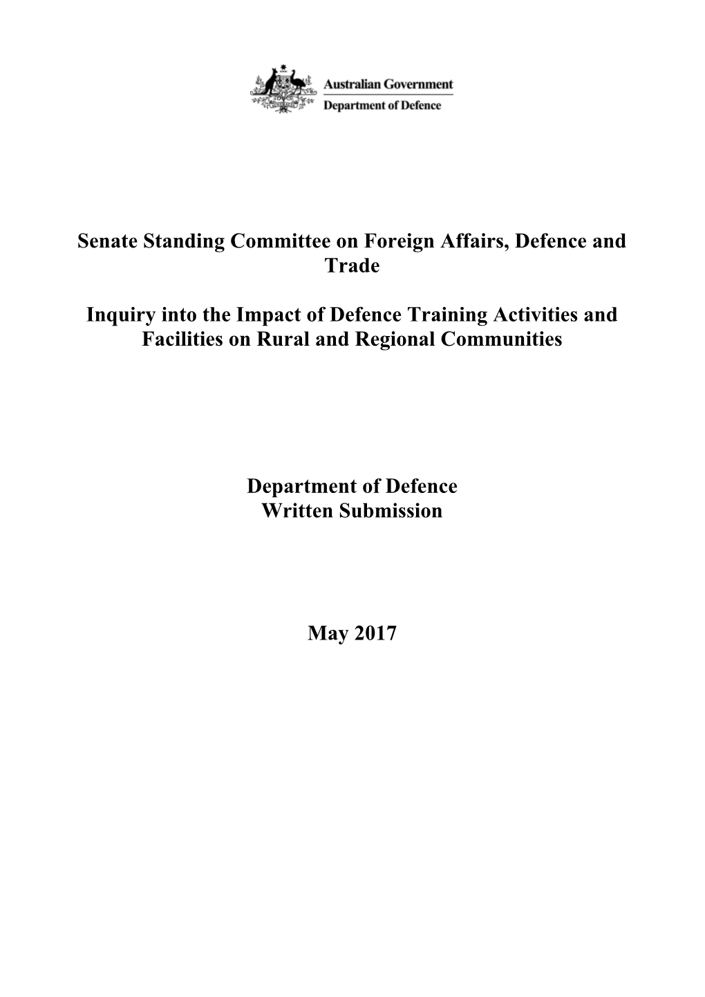 Senate Standing Committee on Foreign Affairs, Defence and Trade