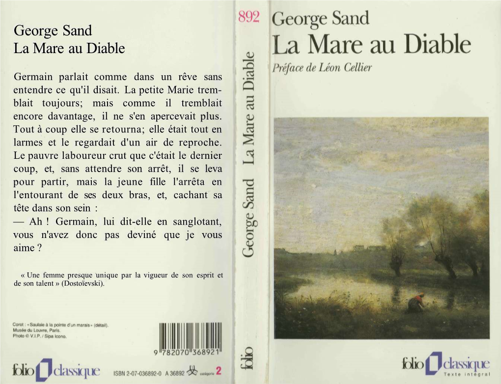 George Sand La Mare Au Diable