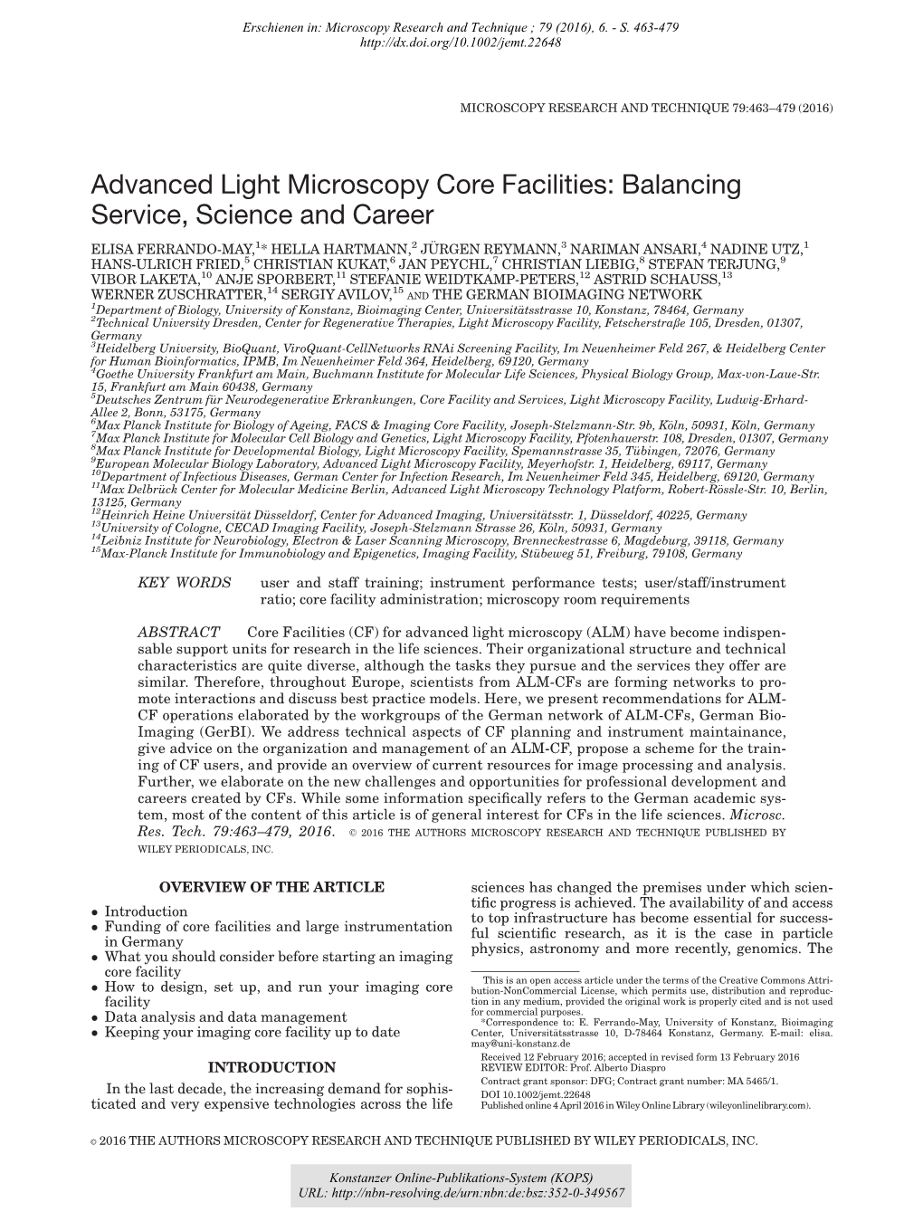 Advanced Light Microscopy Core Facilities: Balancing Service, Science and Career