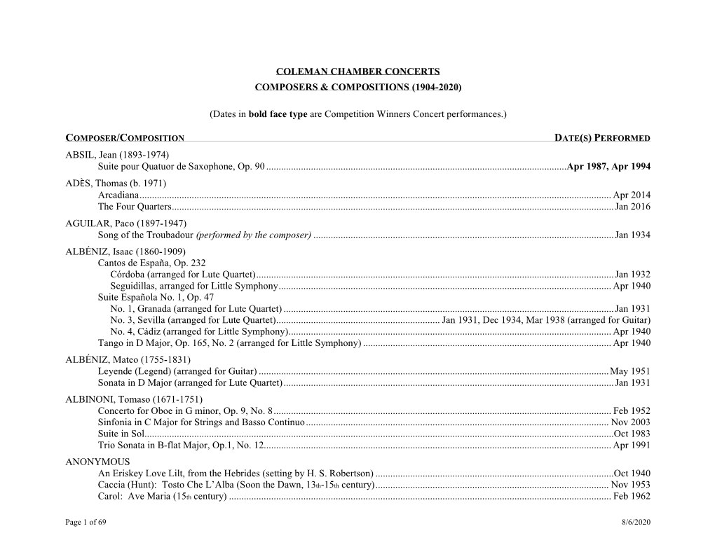 Composers & Compositions