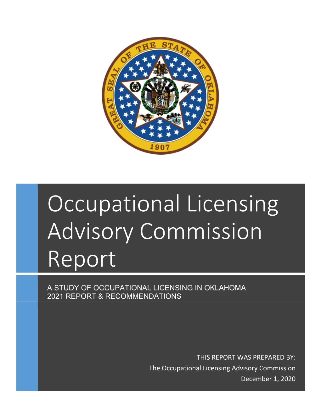 Occupational Licensing Advisory Commission Report
