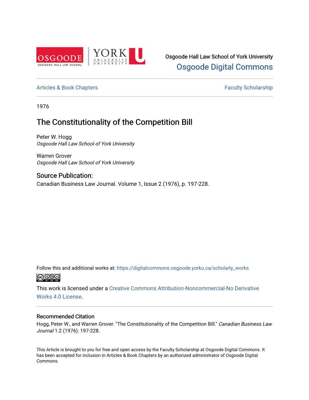 The Constitutionality of the Competition Bill