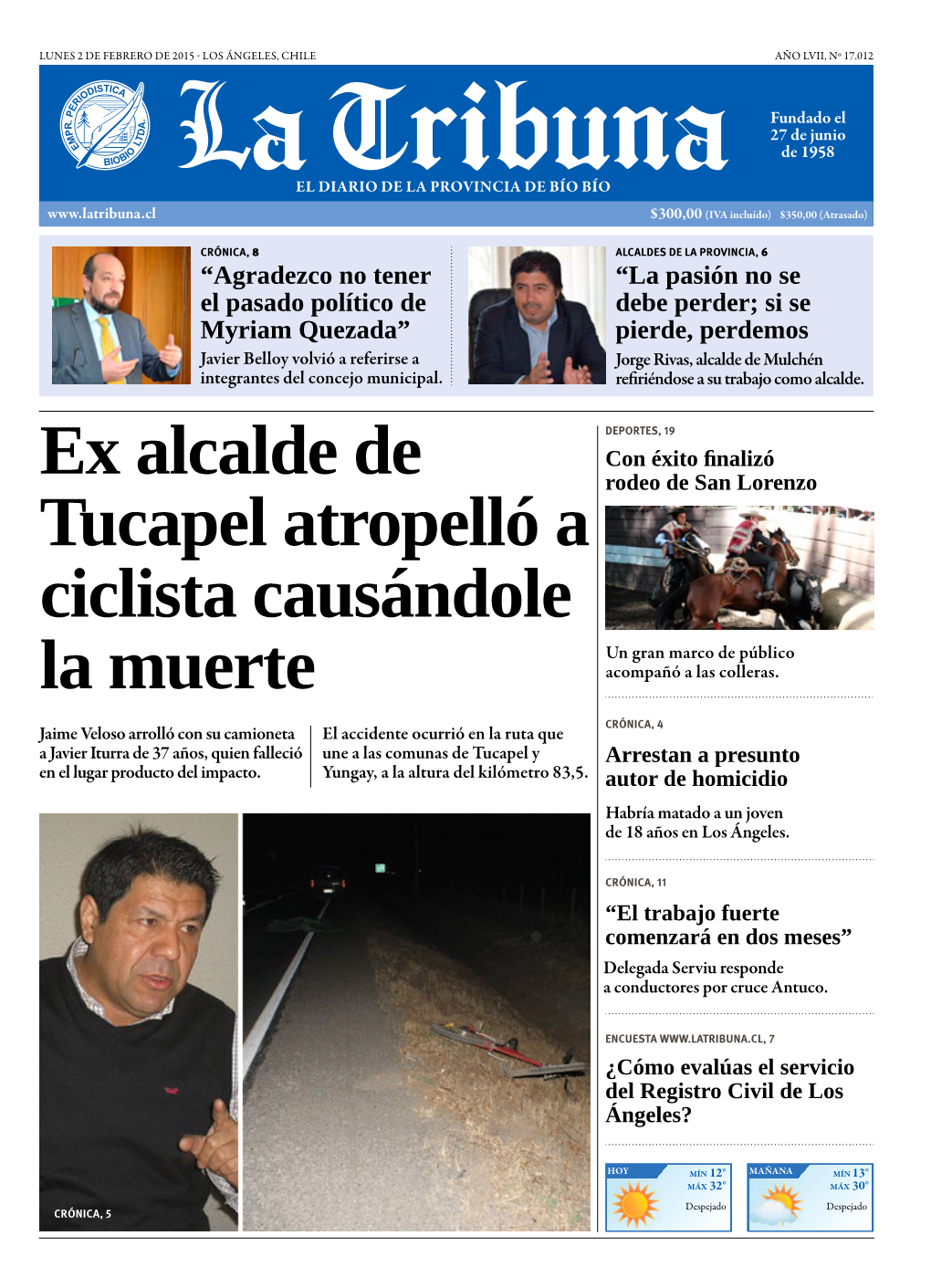 Ex Alcalde De Tucapel Atropelló a Ciclista Causándole La Muerte