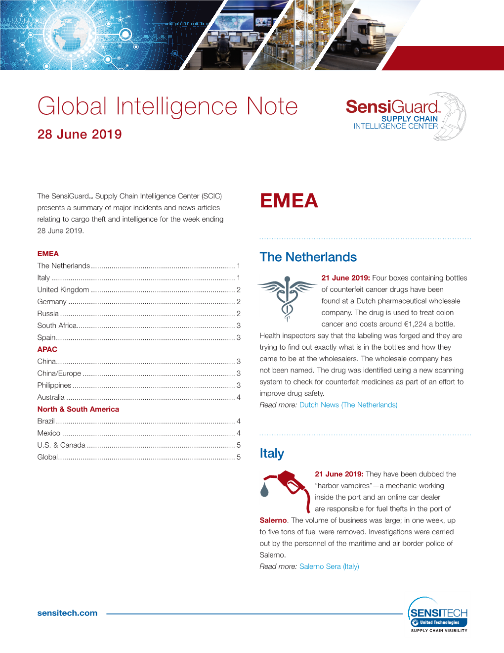 Global Intelligence Note SUPPLY CHAIN INTELLIGENCE CENTER 28 June 2019