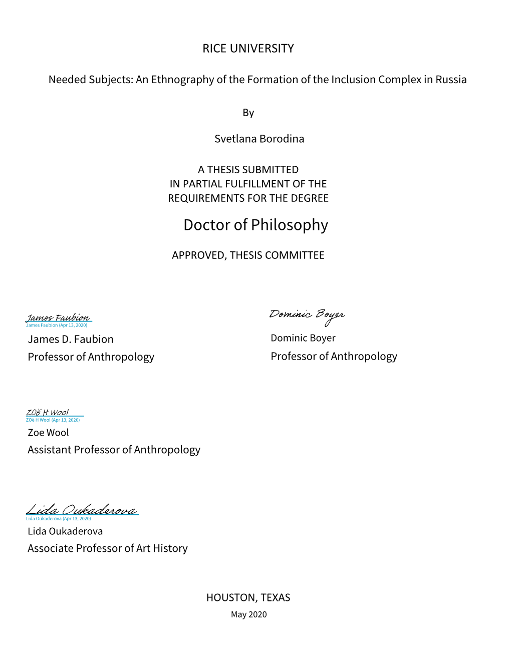 Doctor of Philosophy