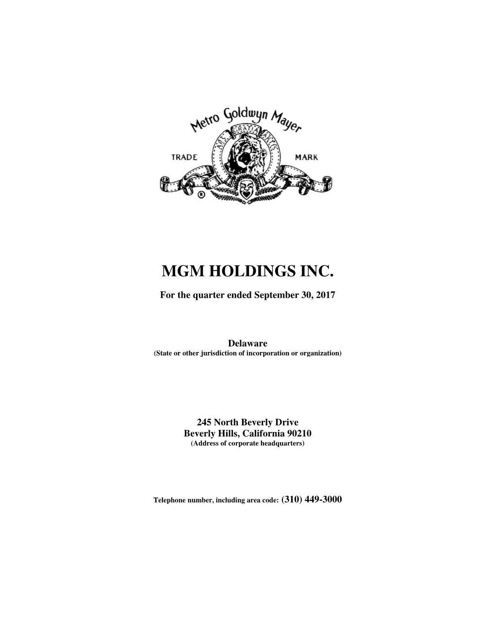 Mgm Holdings Inc