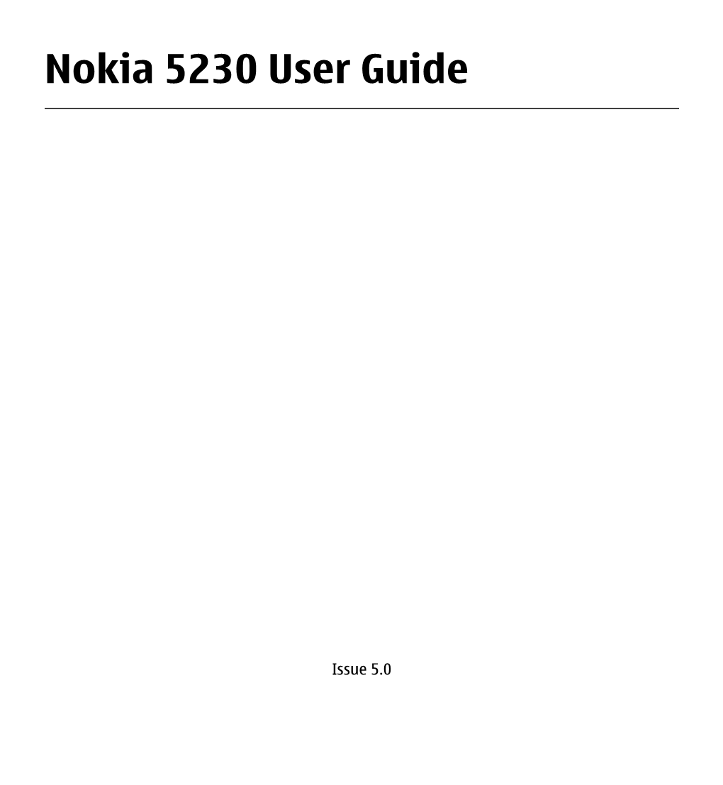 Nokia 5230 User Guide