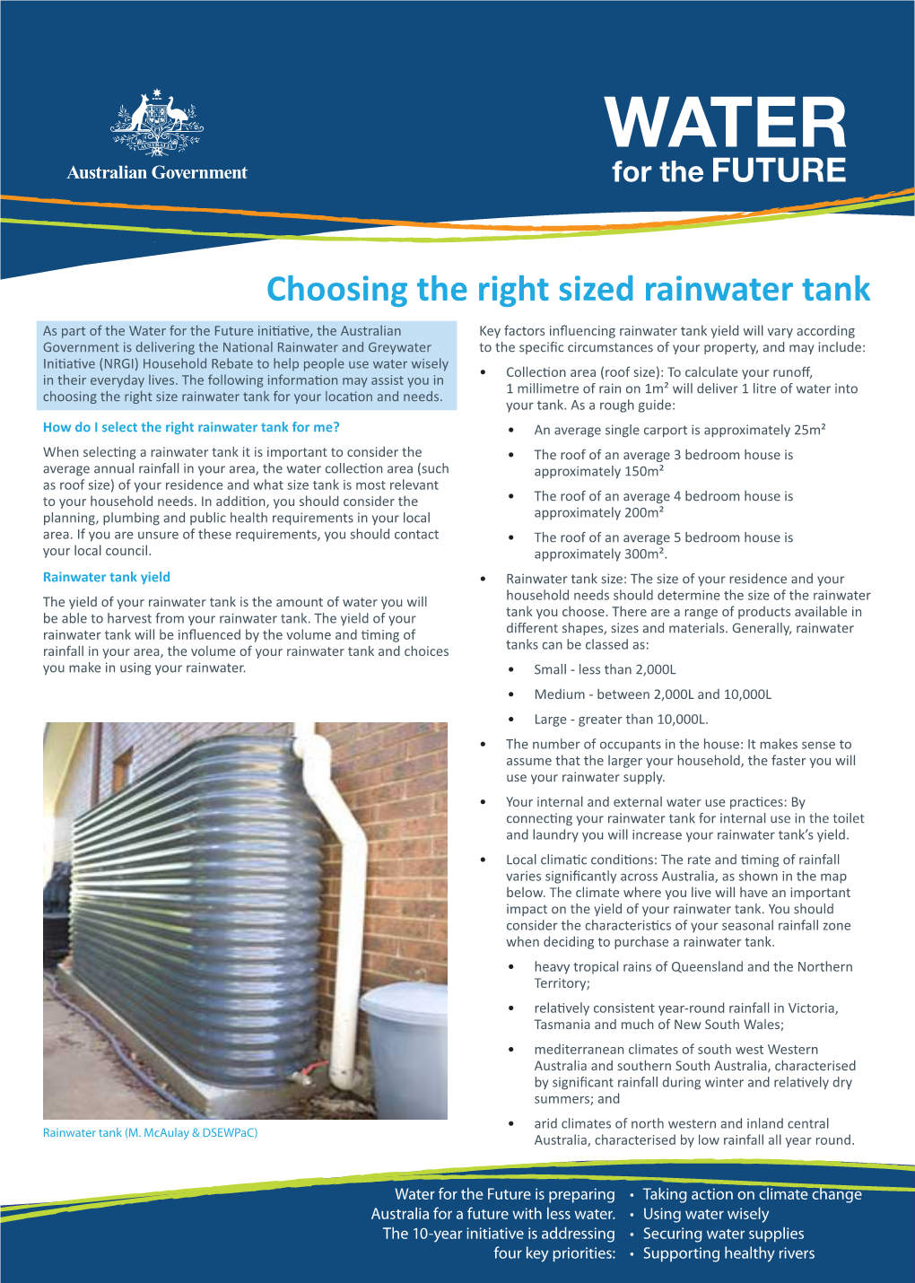 Choosing the Right Sized Rainwater Tank