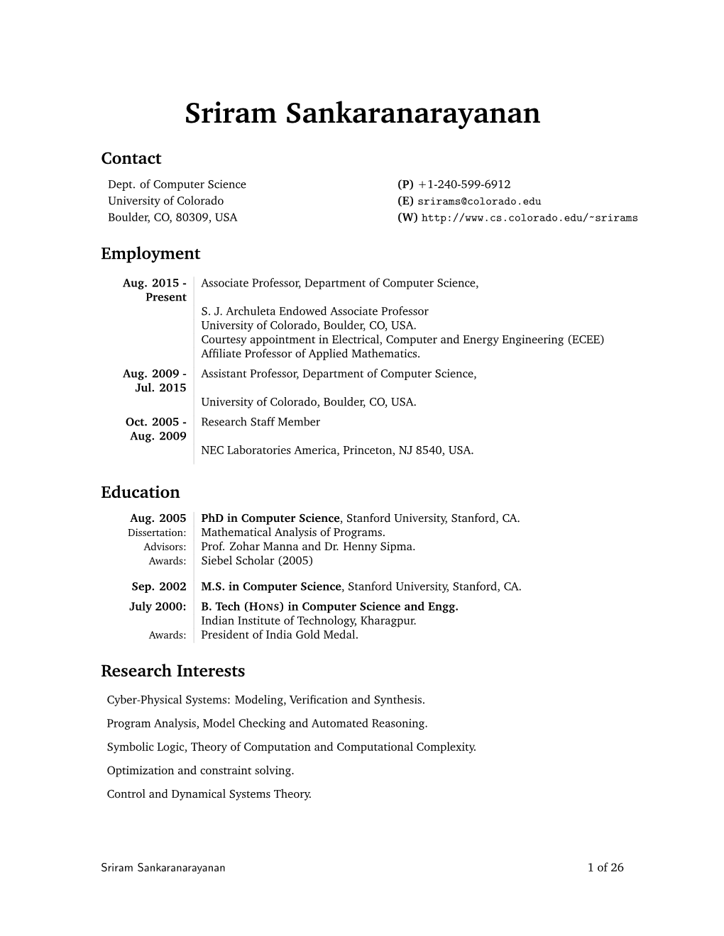 Sriram Sankaranarayanan