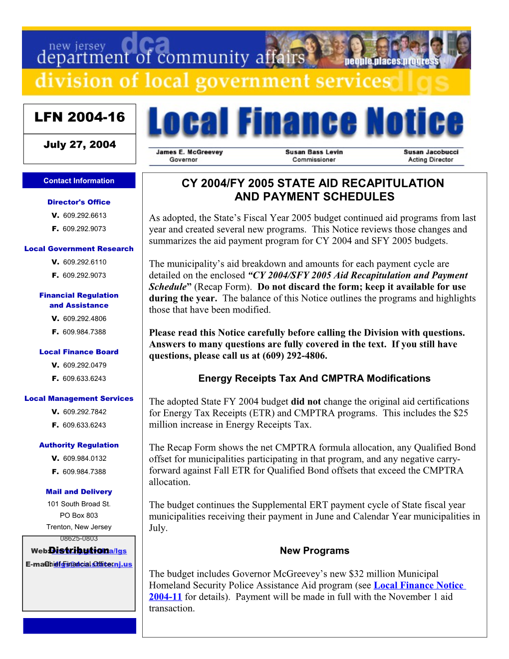 Local Finance Notice 2004-16 July 27, 2004 Page 4