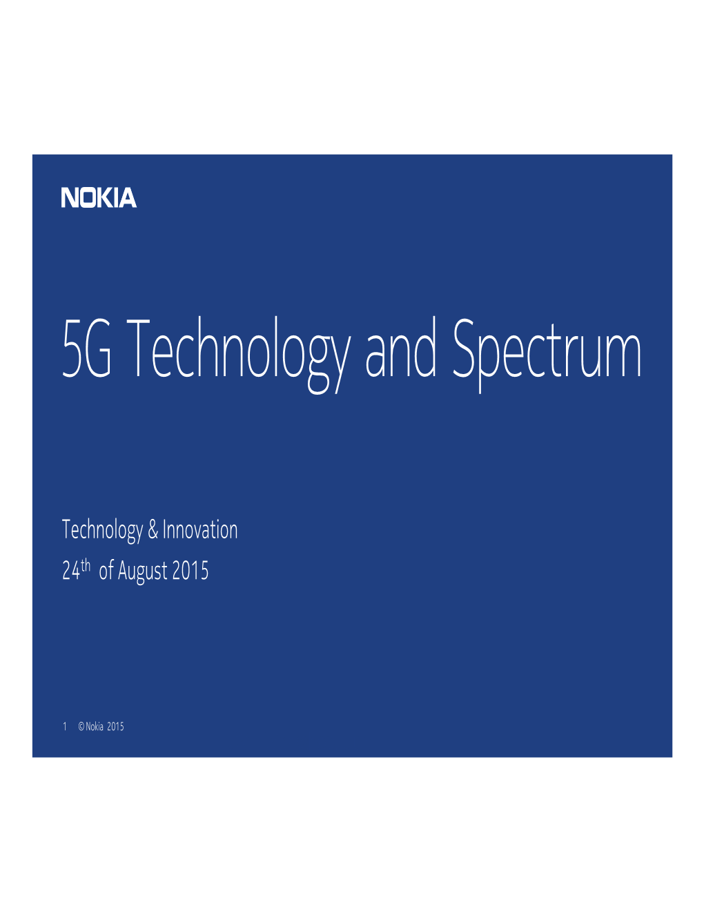 5G Technology and Spectrum