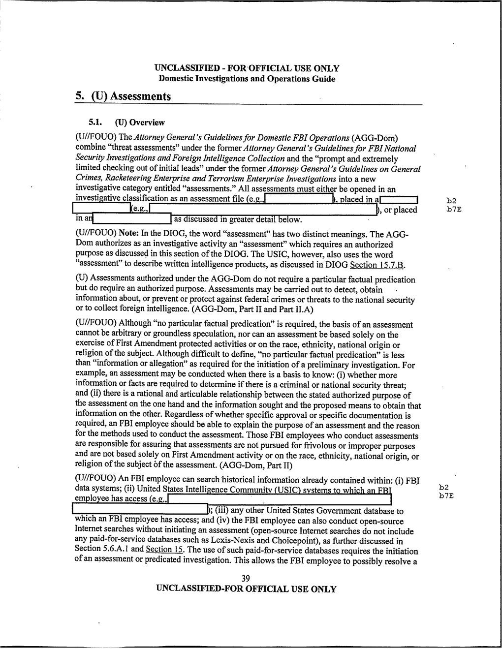 FBI's Domestic Investigation and Operation's Guide