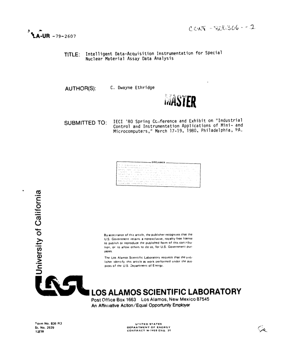 Lst!!Iiklosalamos SCIENTIFIC LABORATORY