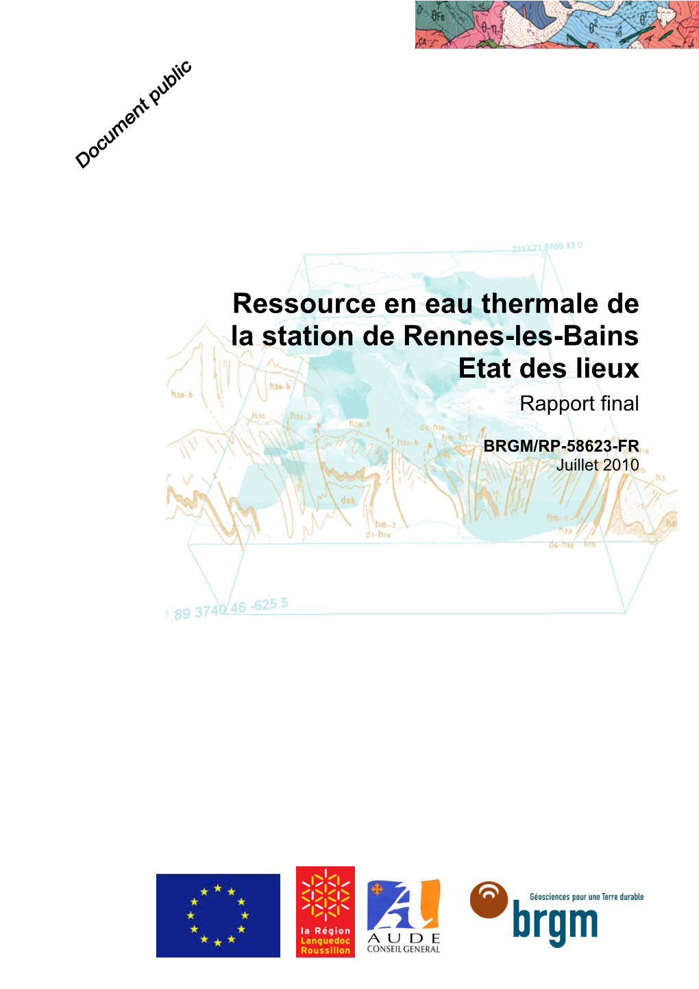 Ressource En Eau Thermale De La Station De Rennes-Les-Bains Etat Des Lieux Rapport Final