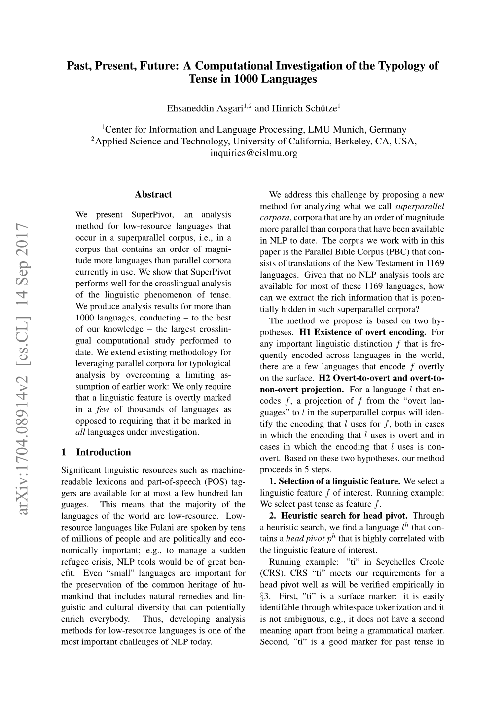 Past, Present, Future: a Computational Investigation of the Typology of Tense in 1000 Languages