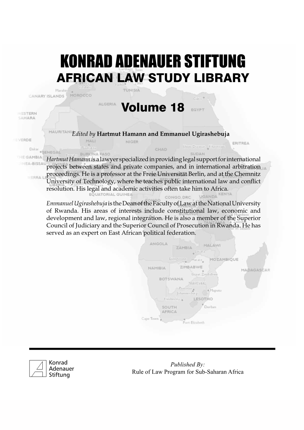 AFRICAN LAW STUDY LIBRARY Volume 18