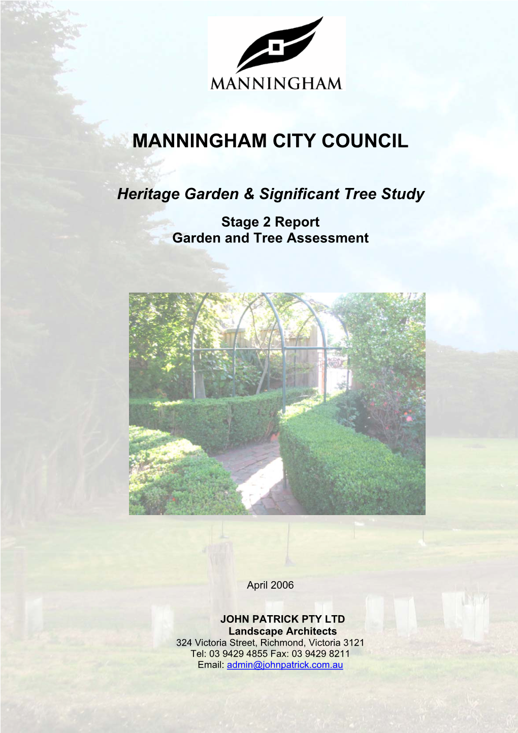 Heritage Garden & Significant Tree Study