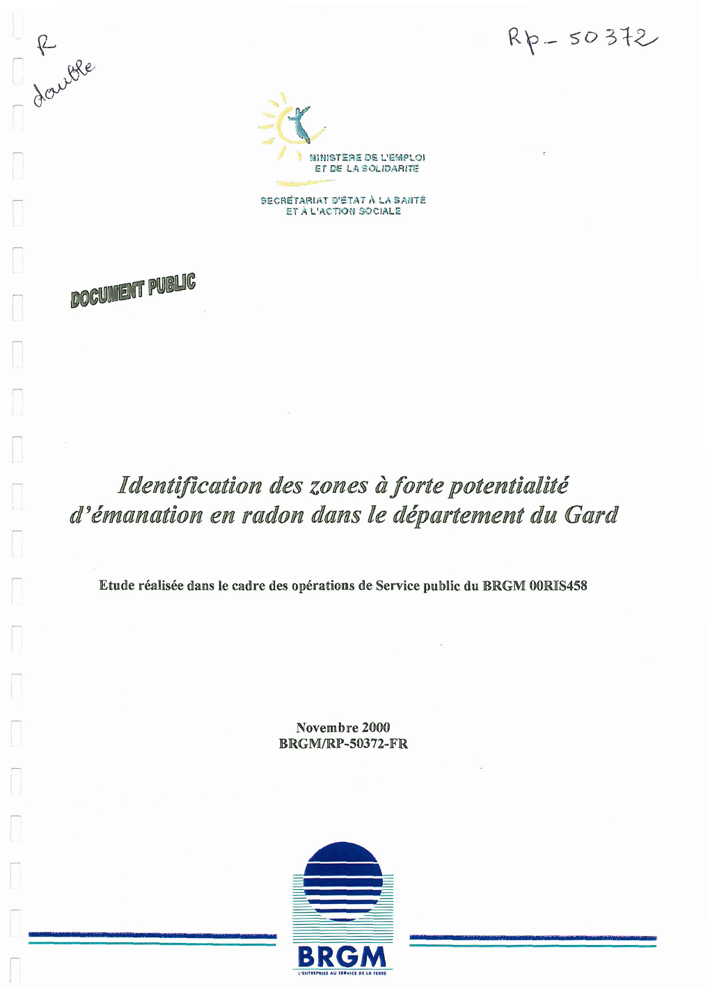 Identification Des Zones Ri Forte Potentialité D'émanation En Radon Dans Le Département Du Gard