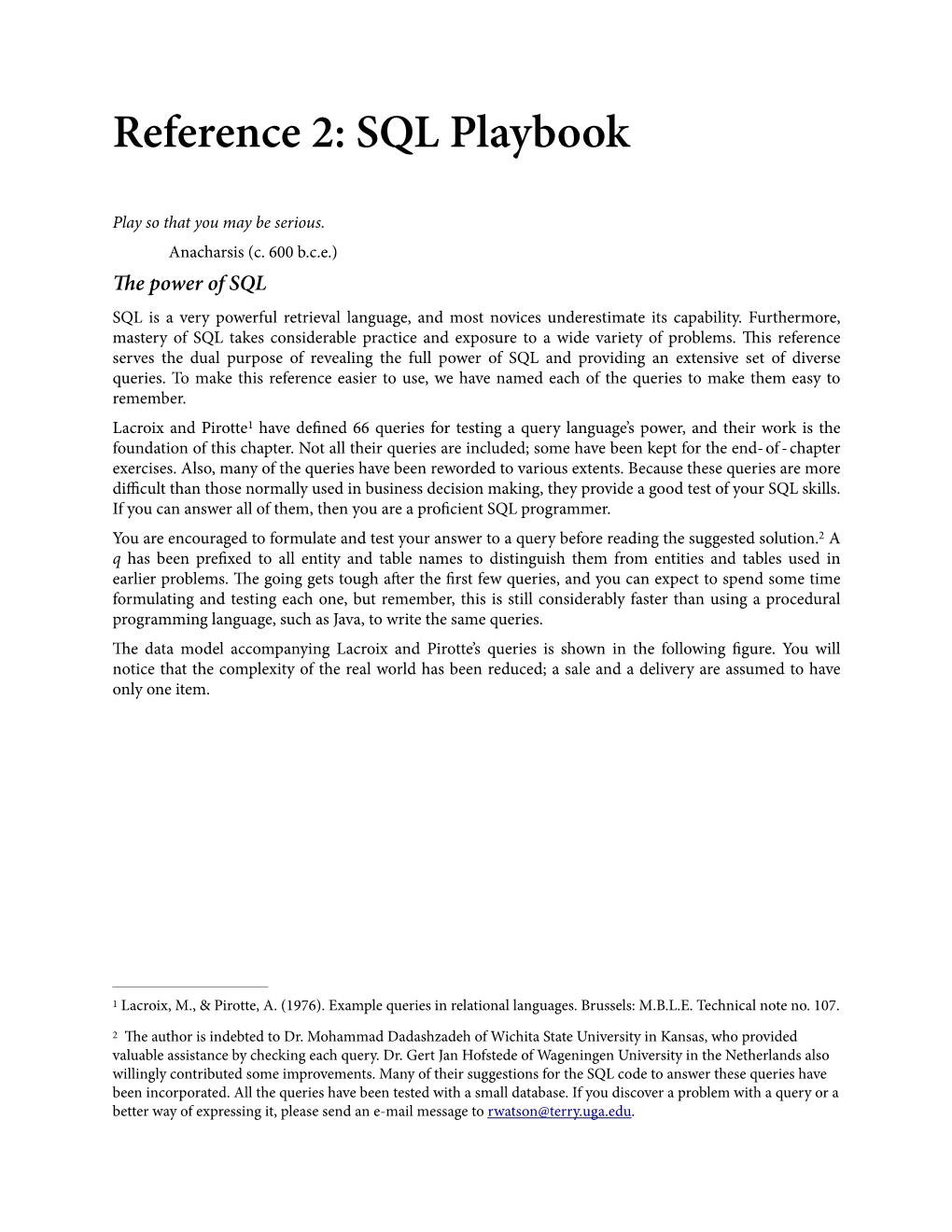 Reference 2: SQL Playbook