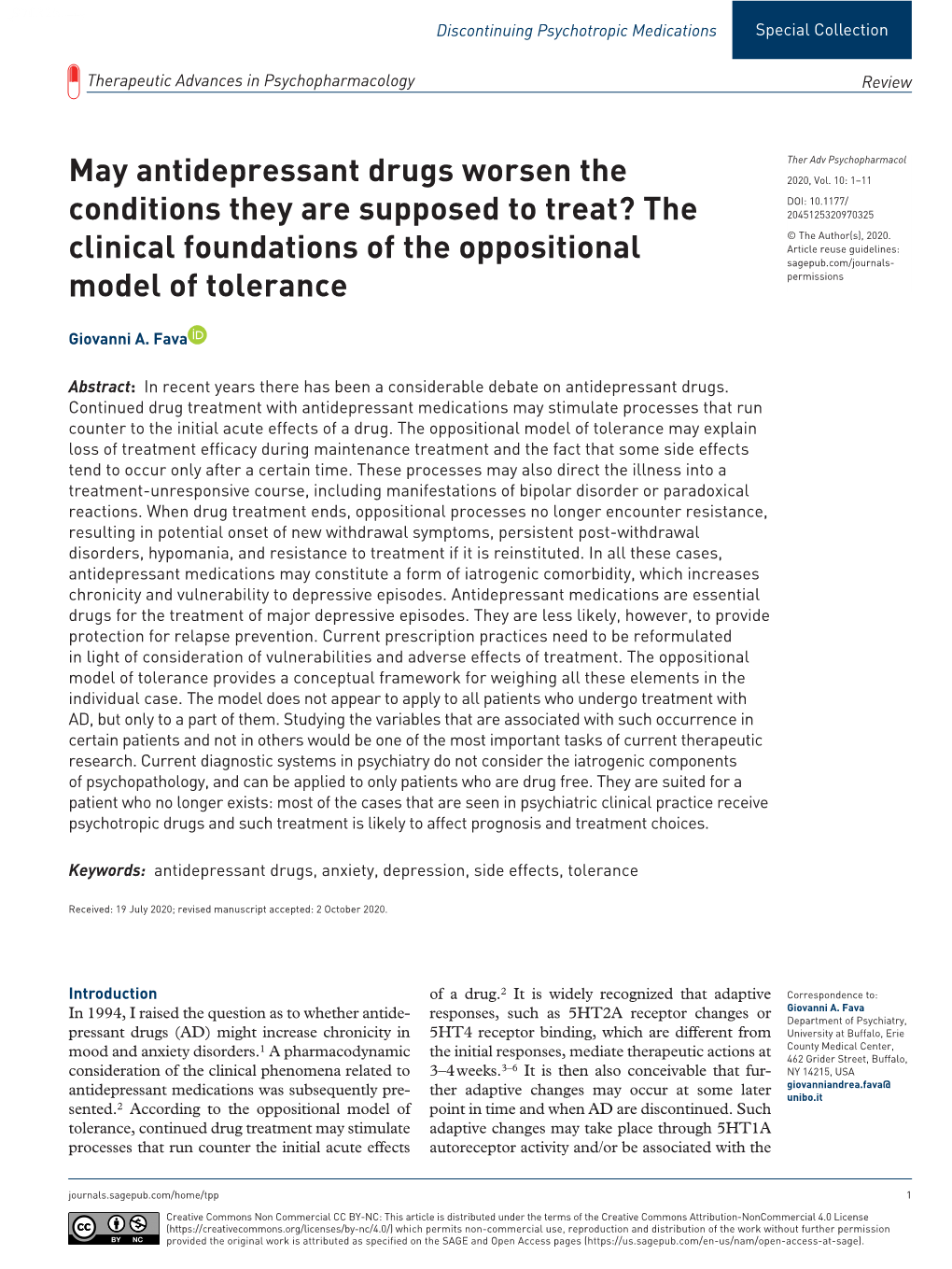 May Antidepressant Drugs Worsen the Conditions They Are Supposed To