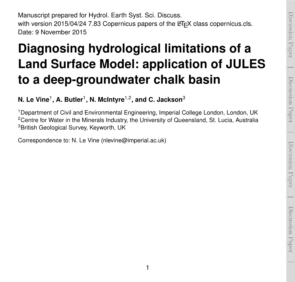 Diagnosing Hydrological Limitations of a Land Surface Model