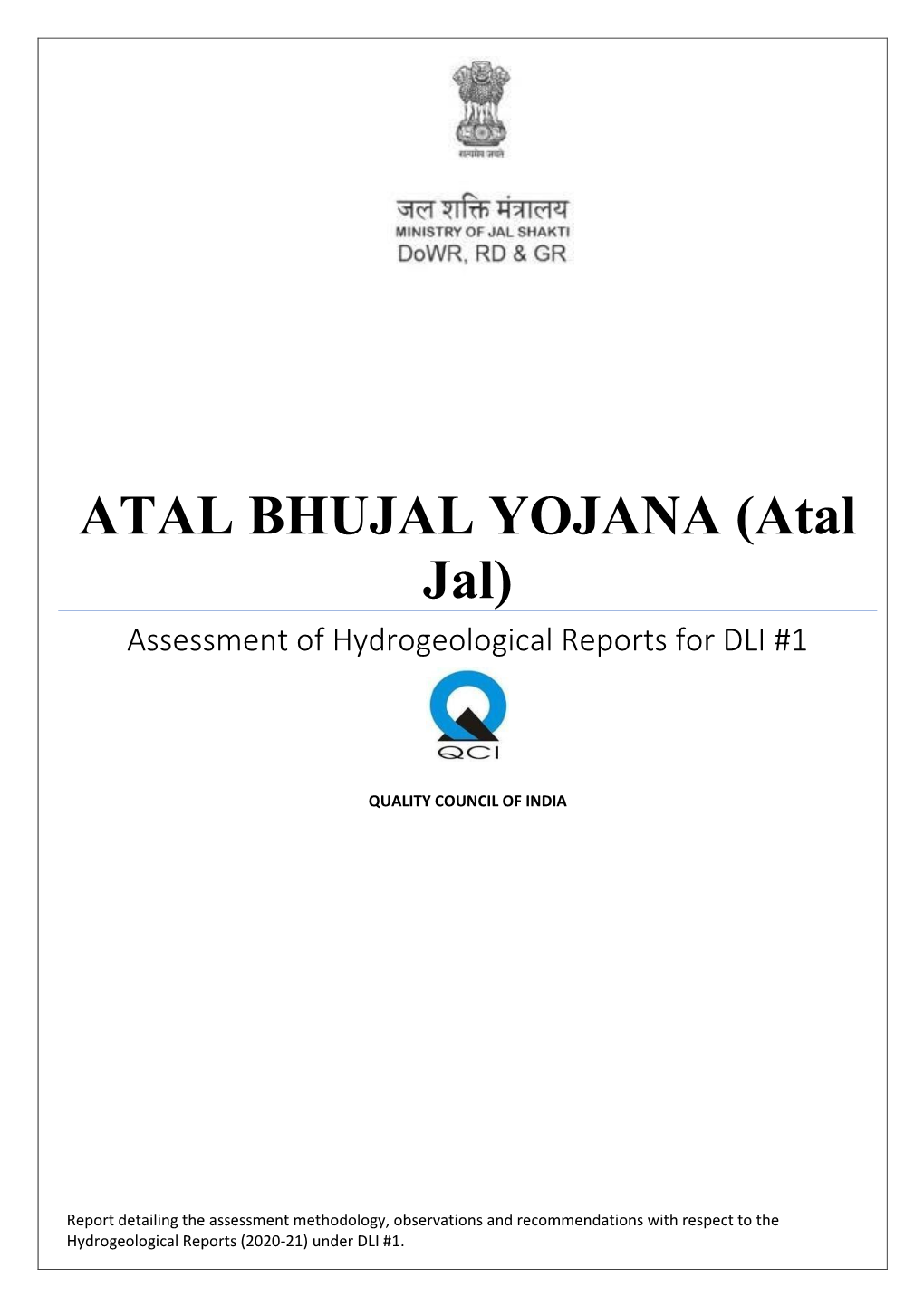 Assessment of Hydrogeological Reports for DLI #1