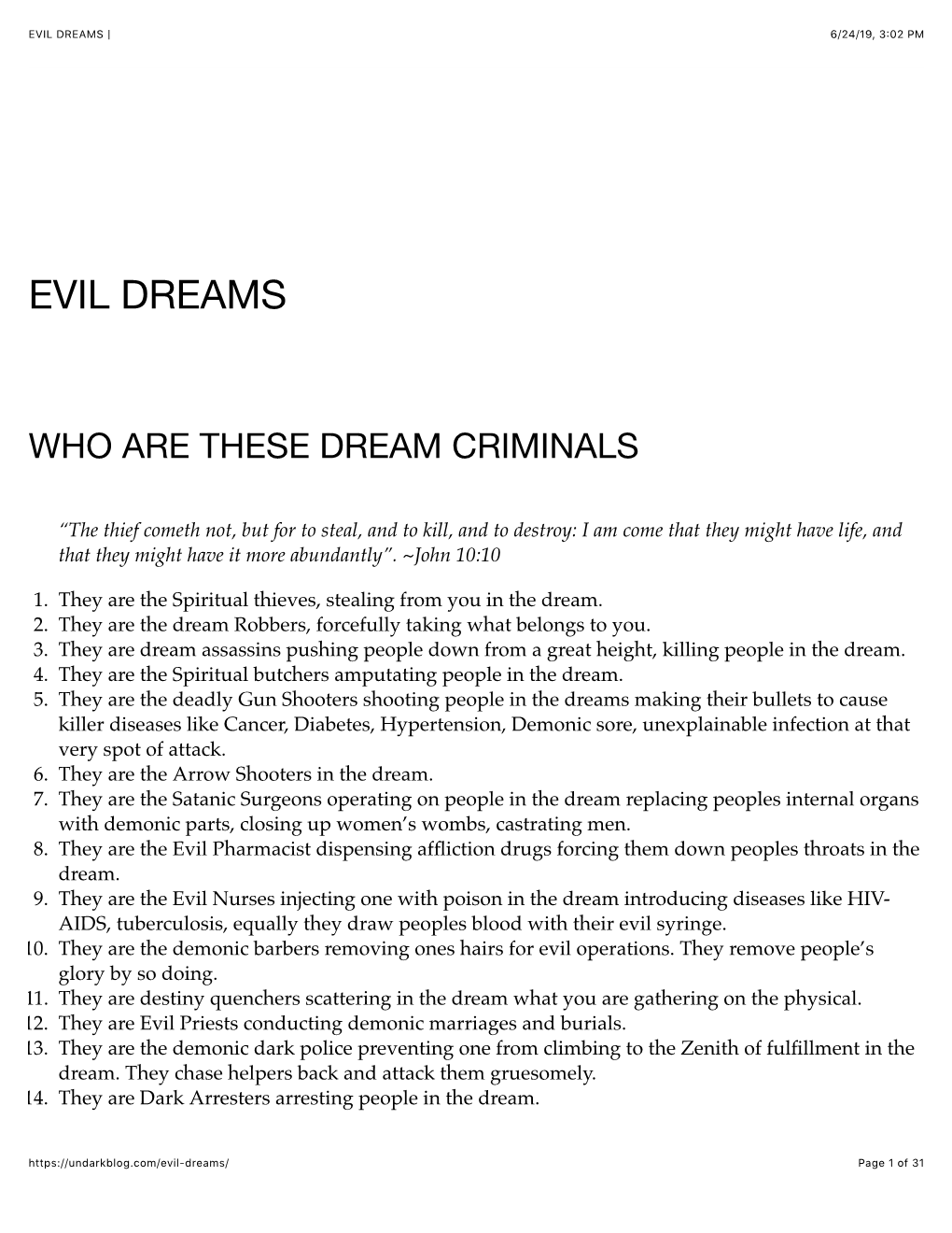 Evil Dreams | 6/24/19, 3�02 Pm