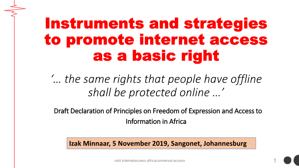 Universal Access to the Internet and Free Public Access in South Africa