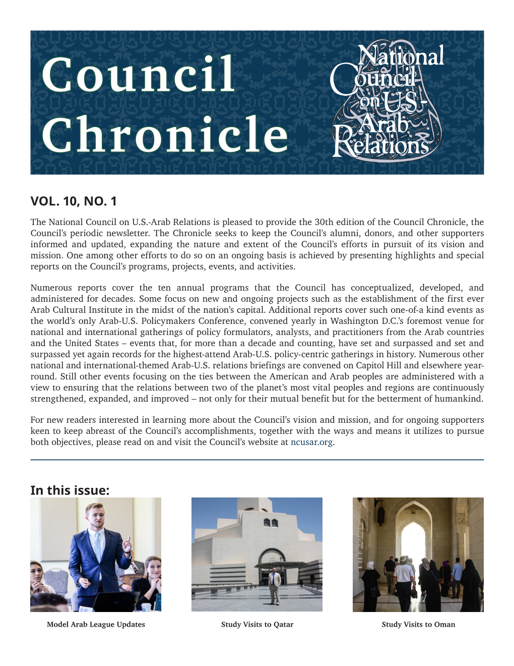 Council Chronicle, Volume 10, Number 1