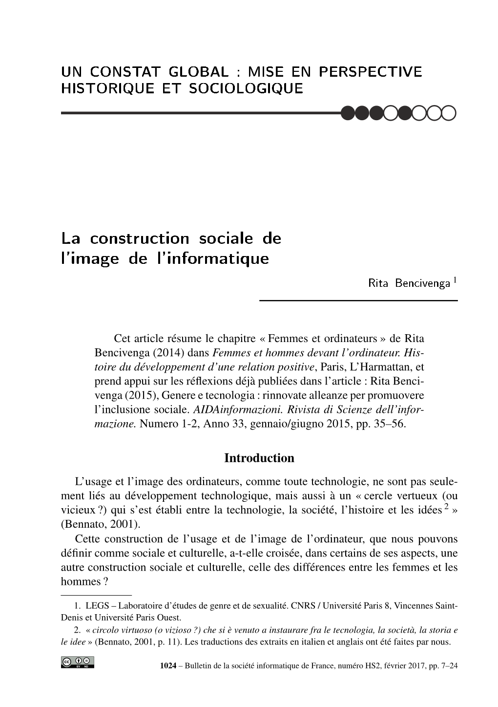 La Construction Sociale De L'image De L'informatique