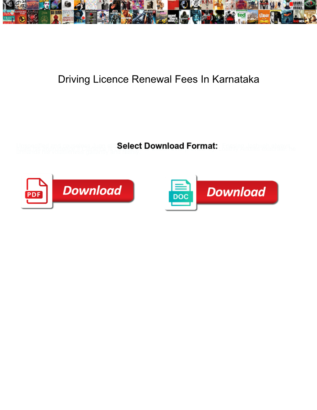 Driving Licence Renewal Fees in Karnataka