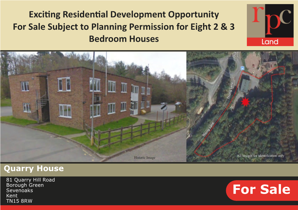 For Sale Subject to Planning Permission for Eight 2 & 3 Bedroom Houses