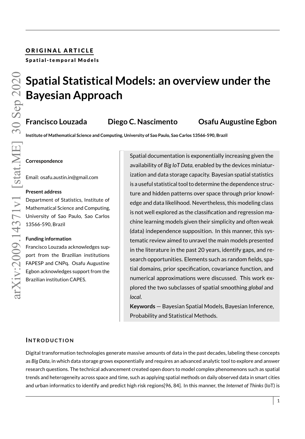 Arxiv:2009.14371V1 [Stat.ME] 30 Sep 2020 Local