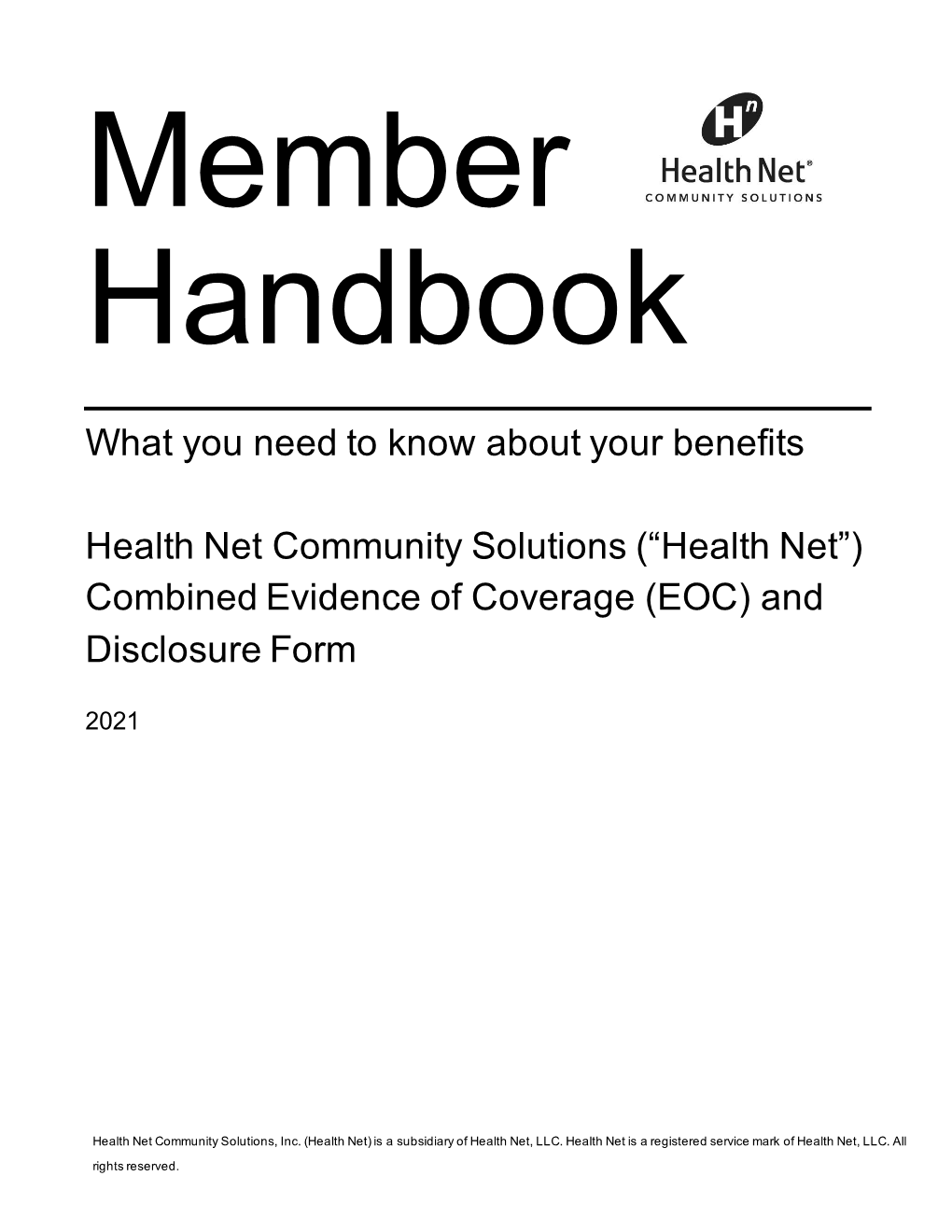 Health Net Medi-Cal Member Handbook (Pdf)