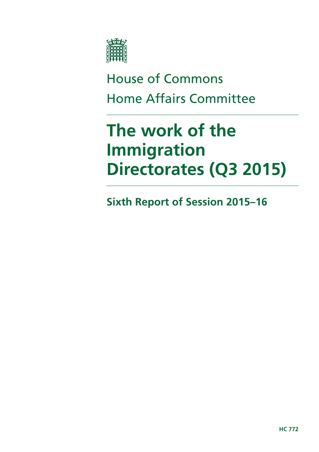 The Work of the Immigration Directorates (Q3 2015)