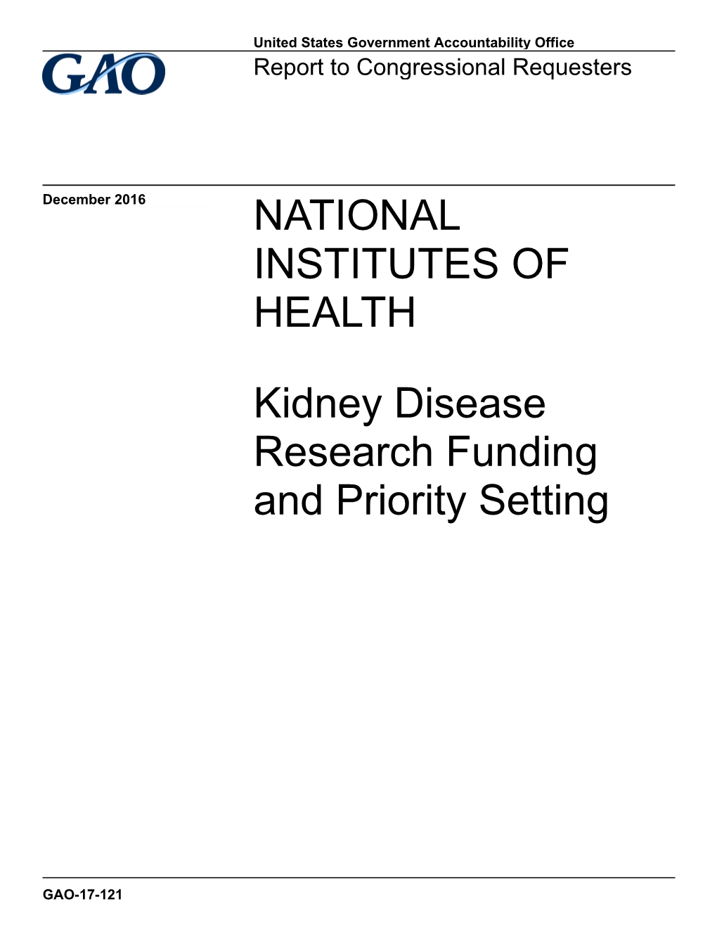 Kidney Disease Research Funding and Priority Setting