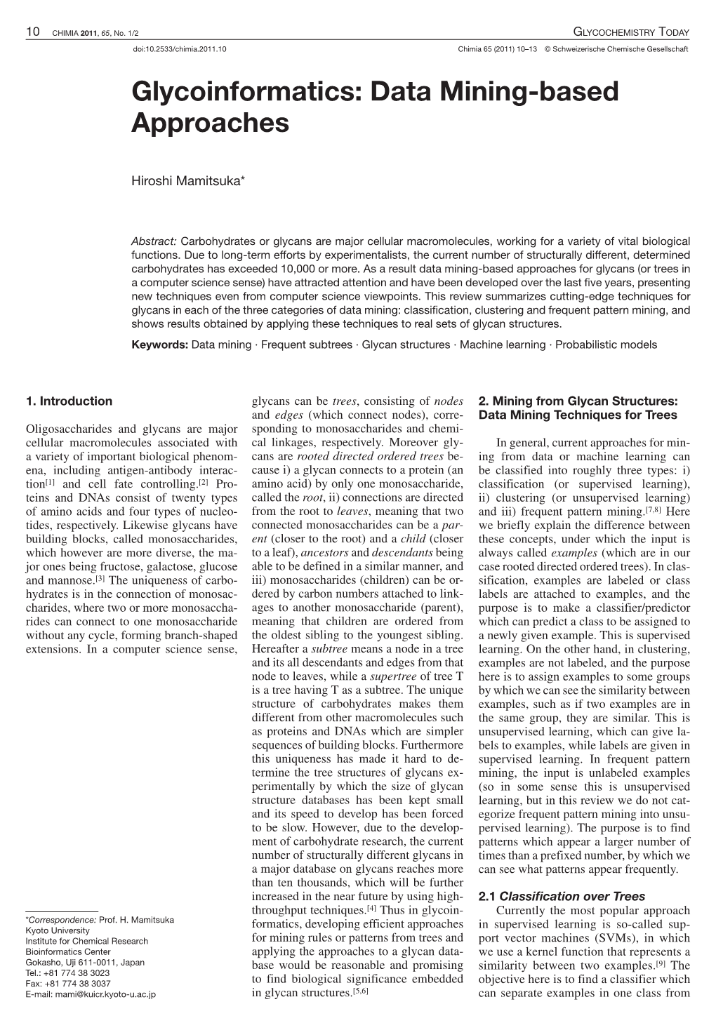 Glycoinformatics: Data Mining-Based Approaches