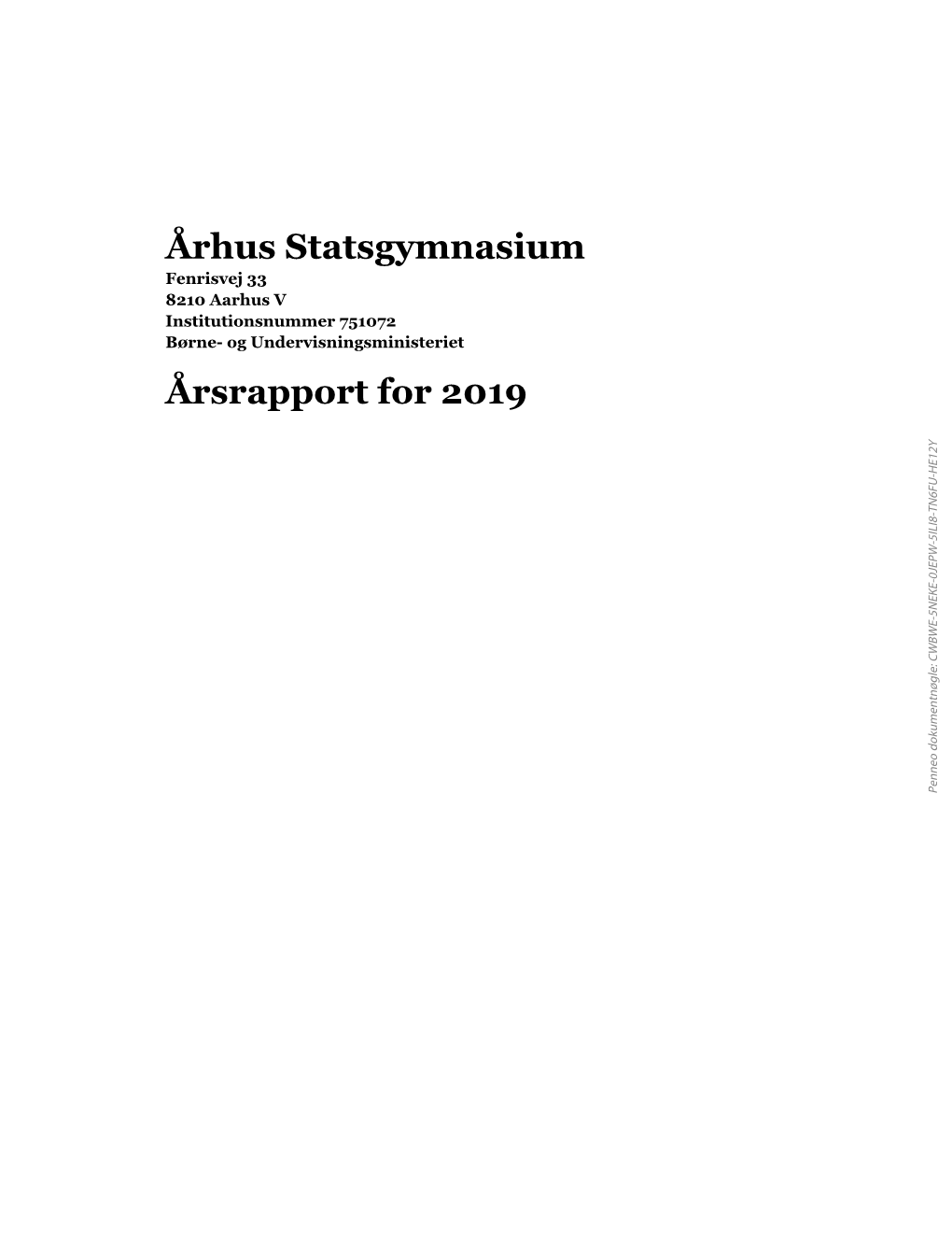 Århus Statsgymnasium Årsrapport for 2019