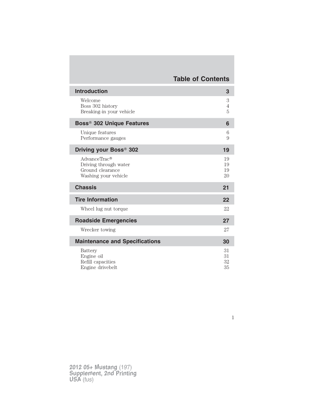 Table of Contents