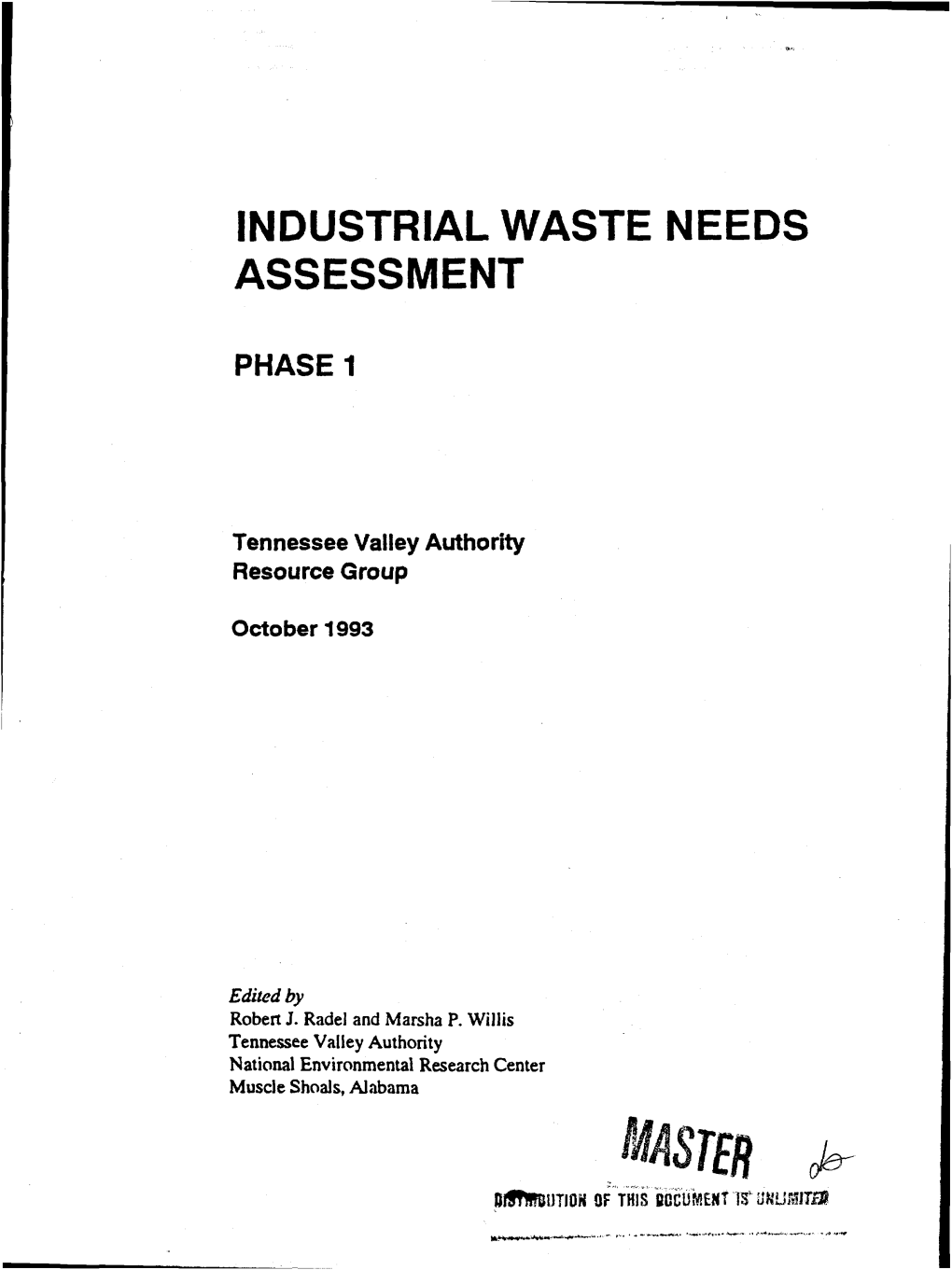 Industrial Waste Needs Assessment