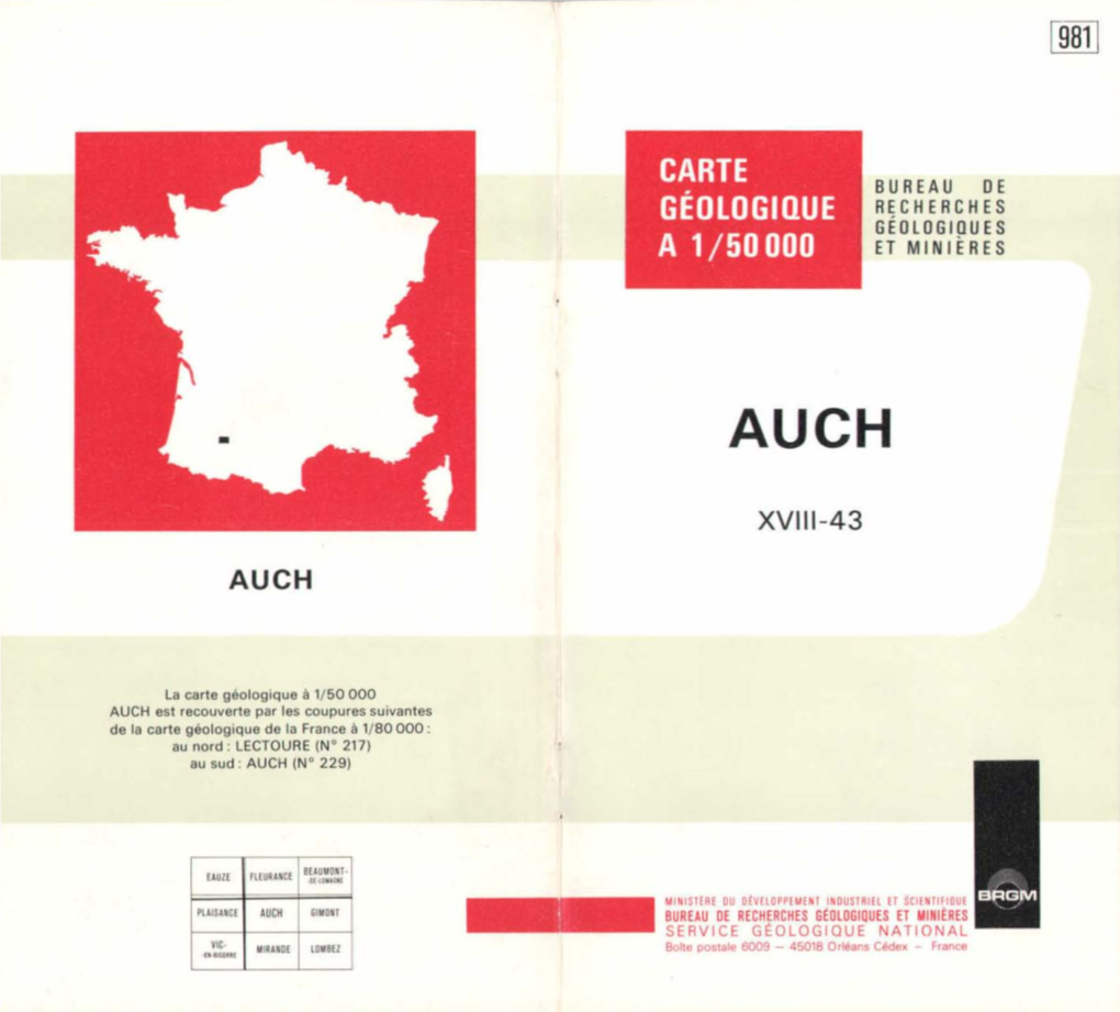 CARTE BUREAU DE GÉOLOGIOUE RECHERCHES Gédldgi9ues a 1/50000 ET MINIERES